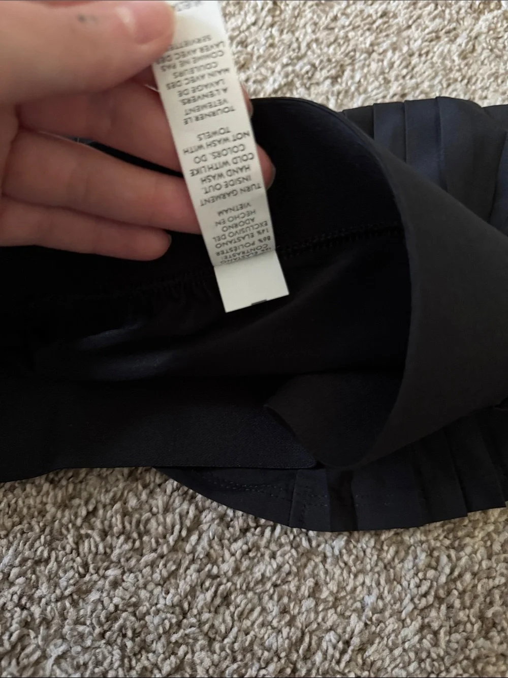ALO Yoga Black Pleated Skirt with Built-In Shorts